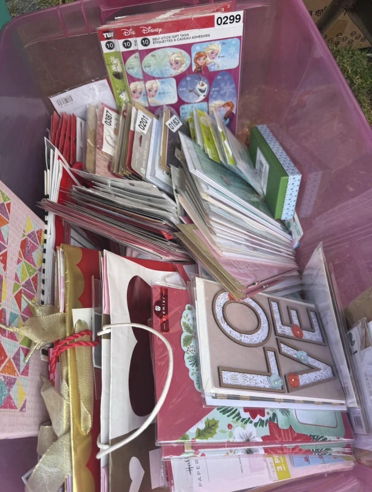 Mixed Lot cards, gift bags, card holder, name tags