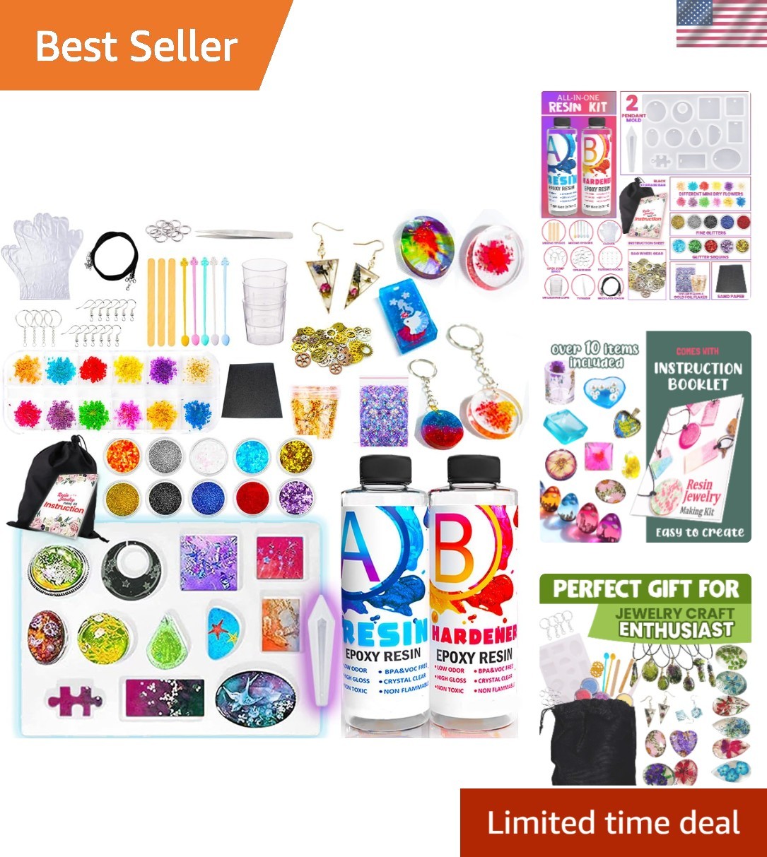 Beginner’s Resin Jewelry Making Kit with Molds & Tools for Stunning Creations