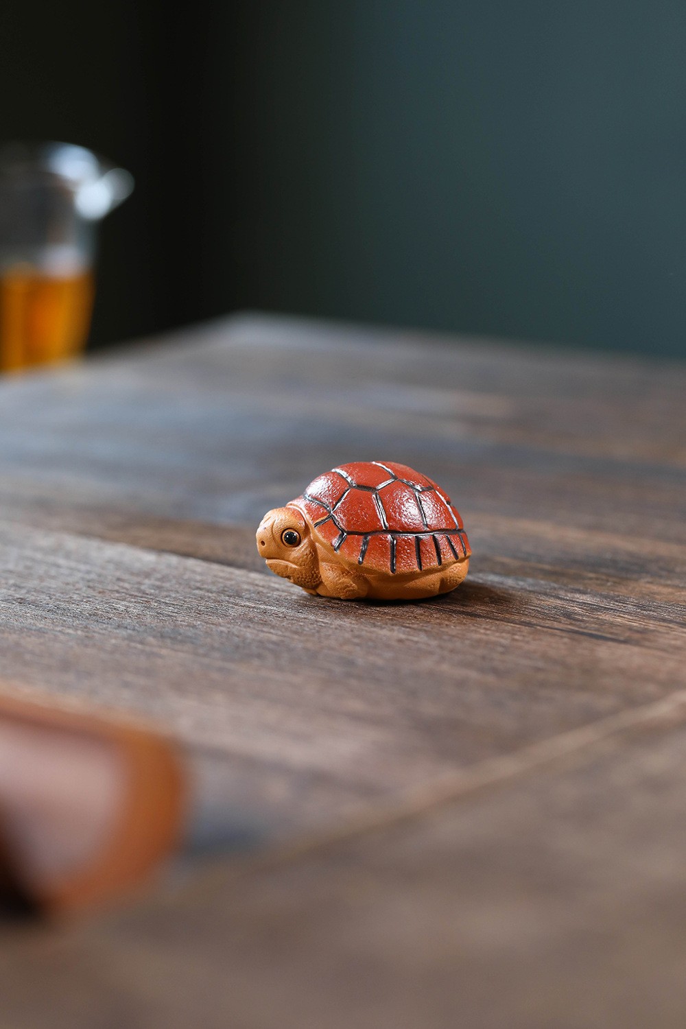 2″ China Yixing Zisha Jiangpo Clay Mini Red Shell Longevity Turtle Tea Pet