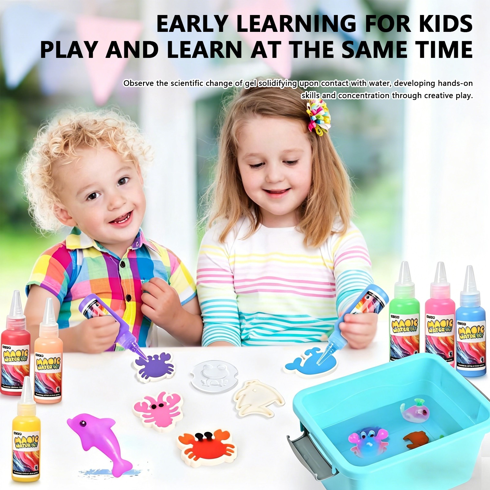 Magic Water Toy Elf Kit Water Fairy Water Gel Kit with 12 Magic Gels 12 Shape