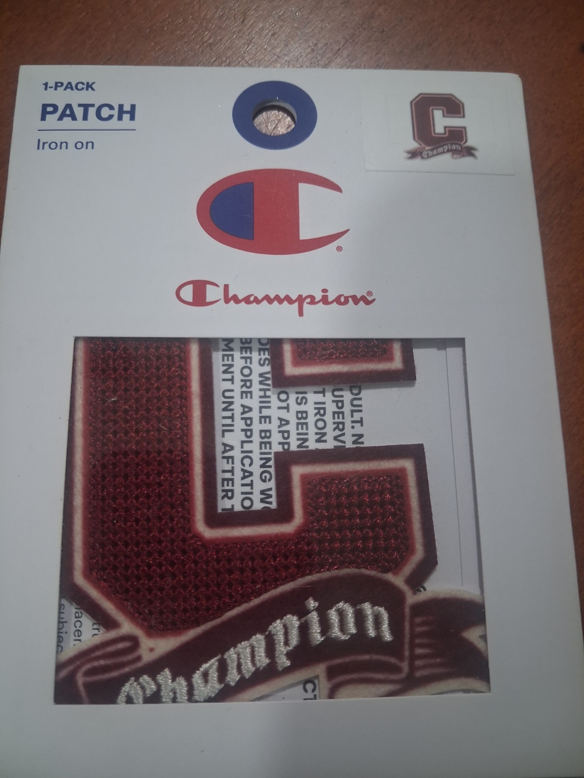 Champion C Logo Iron-On Embroidered Patch 1-Pack for Jackets, Jeans & Bags