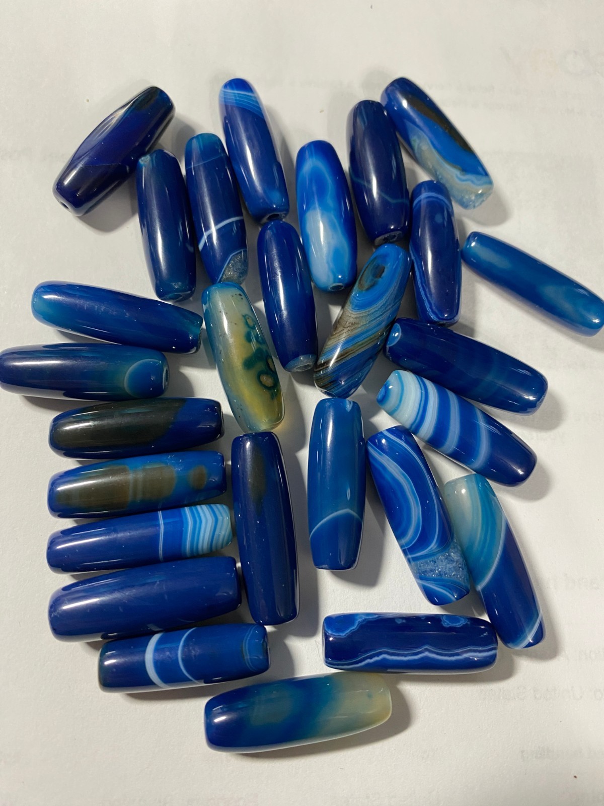 Banded Druzy Blue Agate Beads 10mm to 48mm