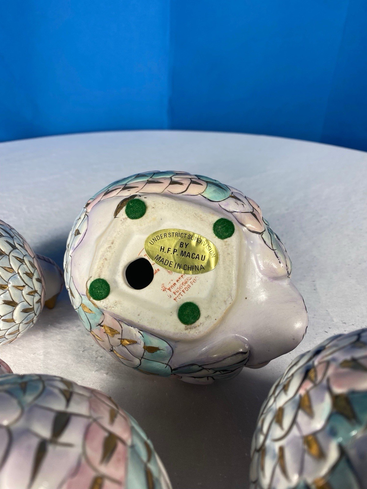 Collection Of Vintage H.F.P Macau Ceramic Love Birds Doves Chinese Porcelain