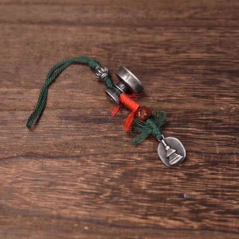 Tibetan Style Alloy Pendant Buddha & Butter Lamp Mala Bead Accessory