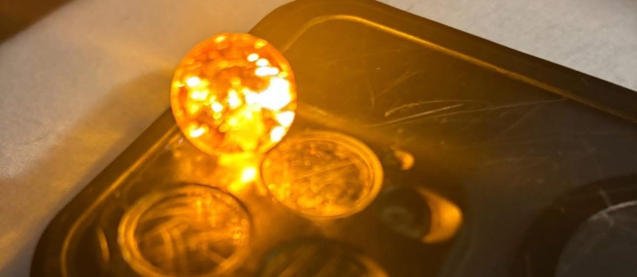 Amber Cracked Glass Marbles 55 count