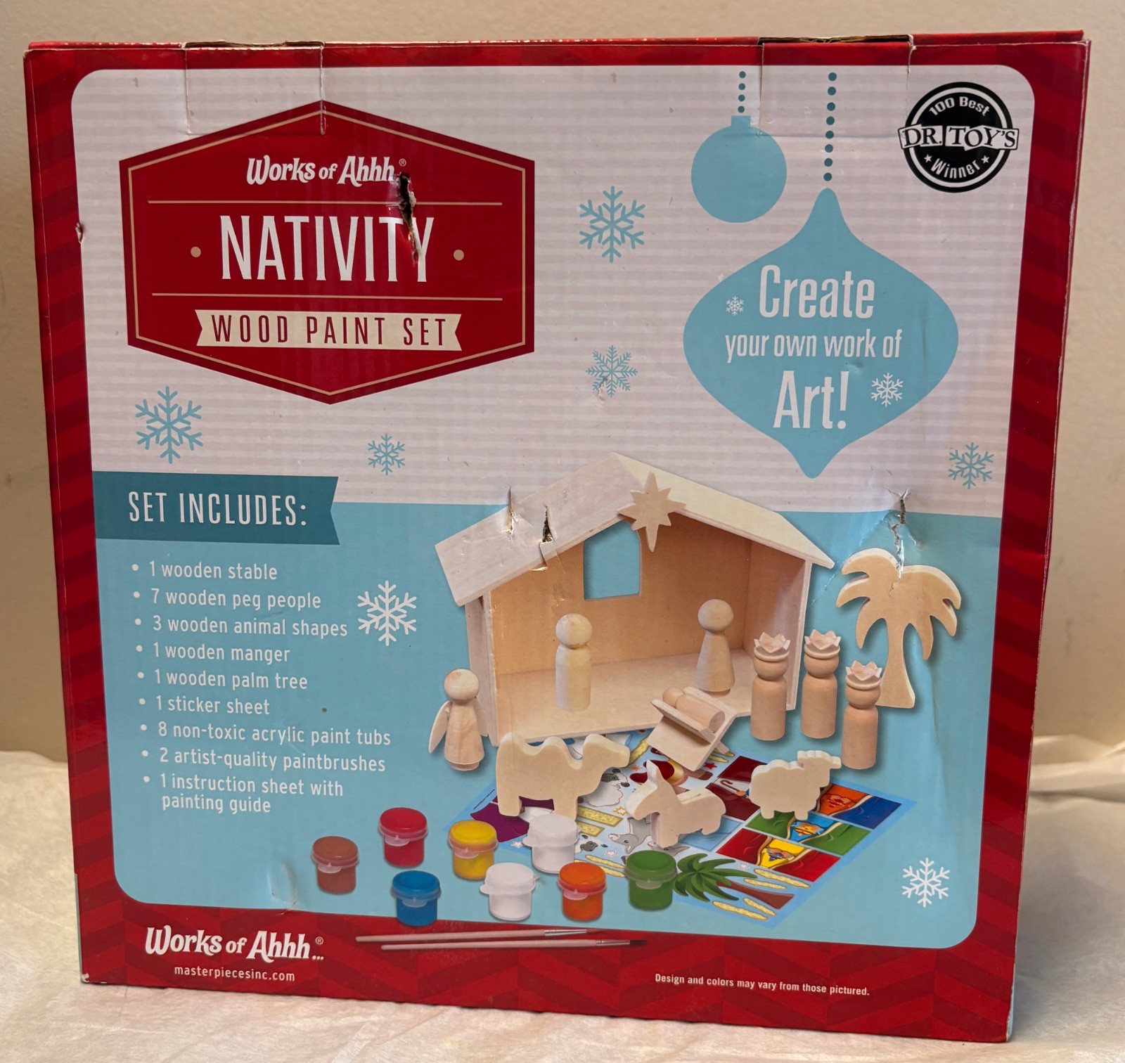 Masterpieces Puzzles Works of Ahhh Wood Paint Set Nativity 13 Piece Set Ages 4+