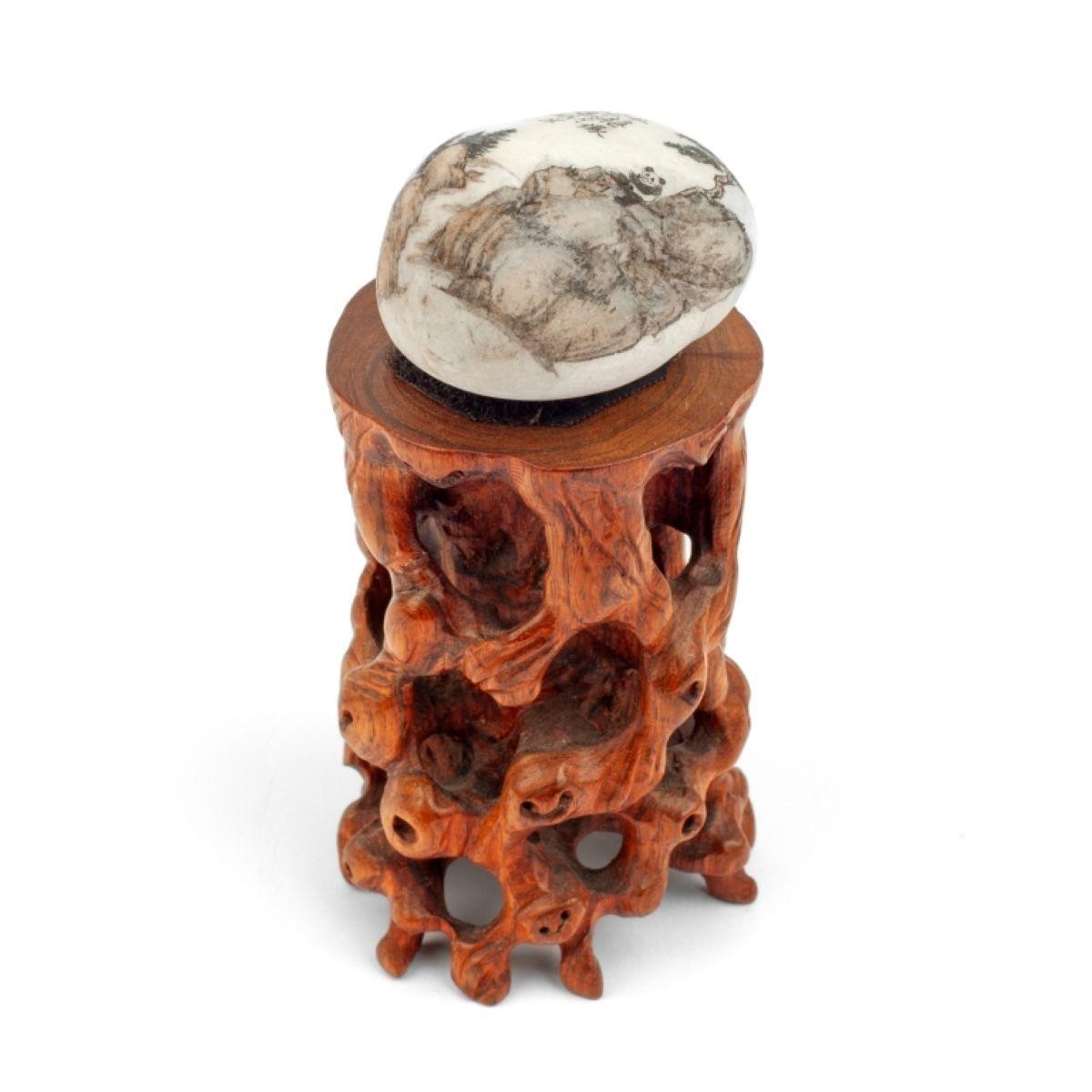 CYNTHIA WU (MAI) CHINESE PANDA PAINTED STONE