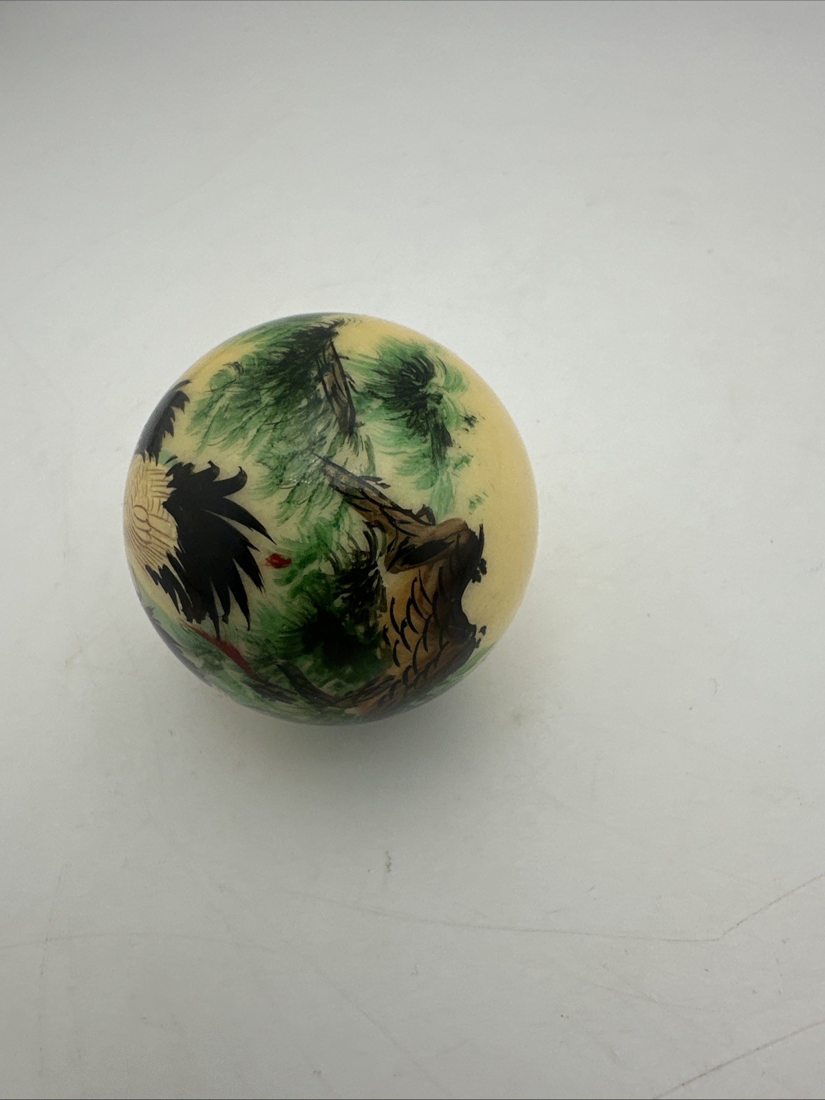 Chinese Painted Globe Ball Crane Nature Scene – bird sphere tree