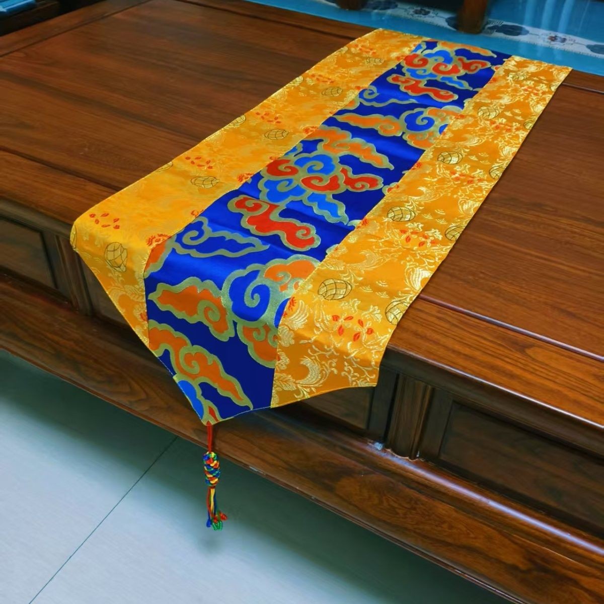 140x35cm Chinese Classical Brocade Table Runner Tea Table Dining Decor