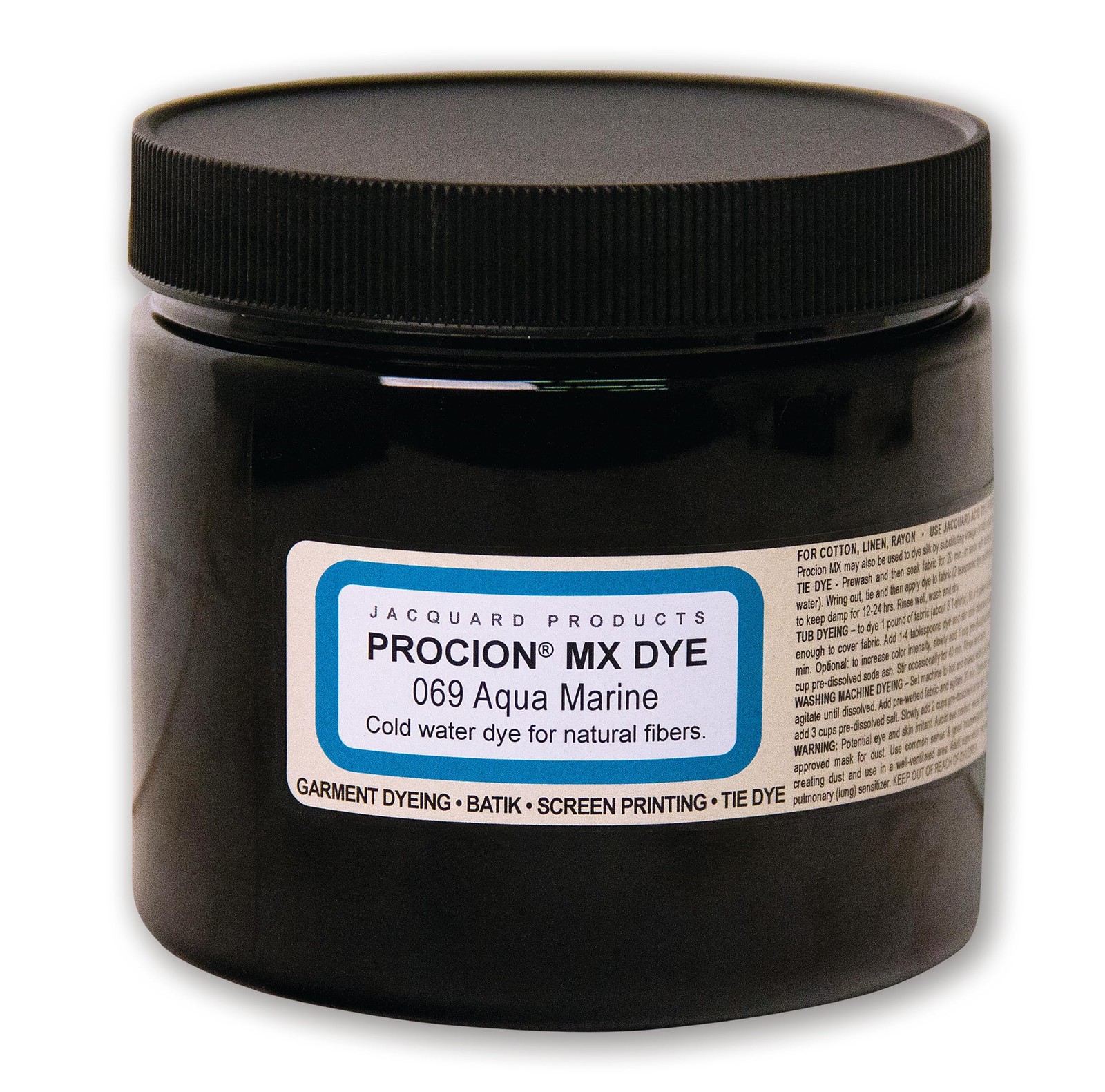 Aquamarine Fabric Dye Powder 8Oz Cold Water Natural Fiber Tie Dye Kit