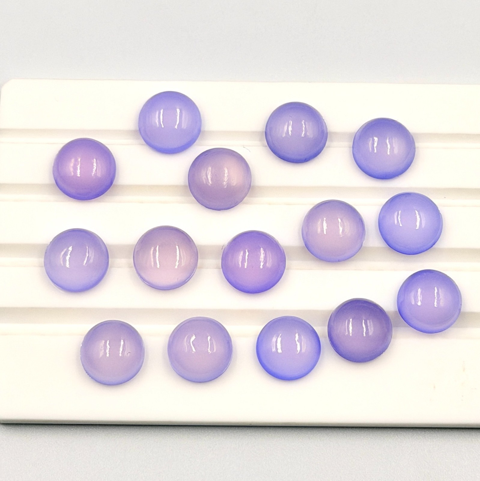 Natural Lavender Chalcedony Round Cabochon Loose Calibrated Gemstone 3MM TO 15MM