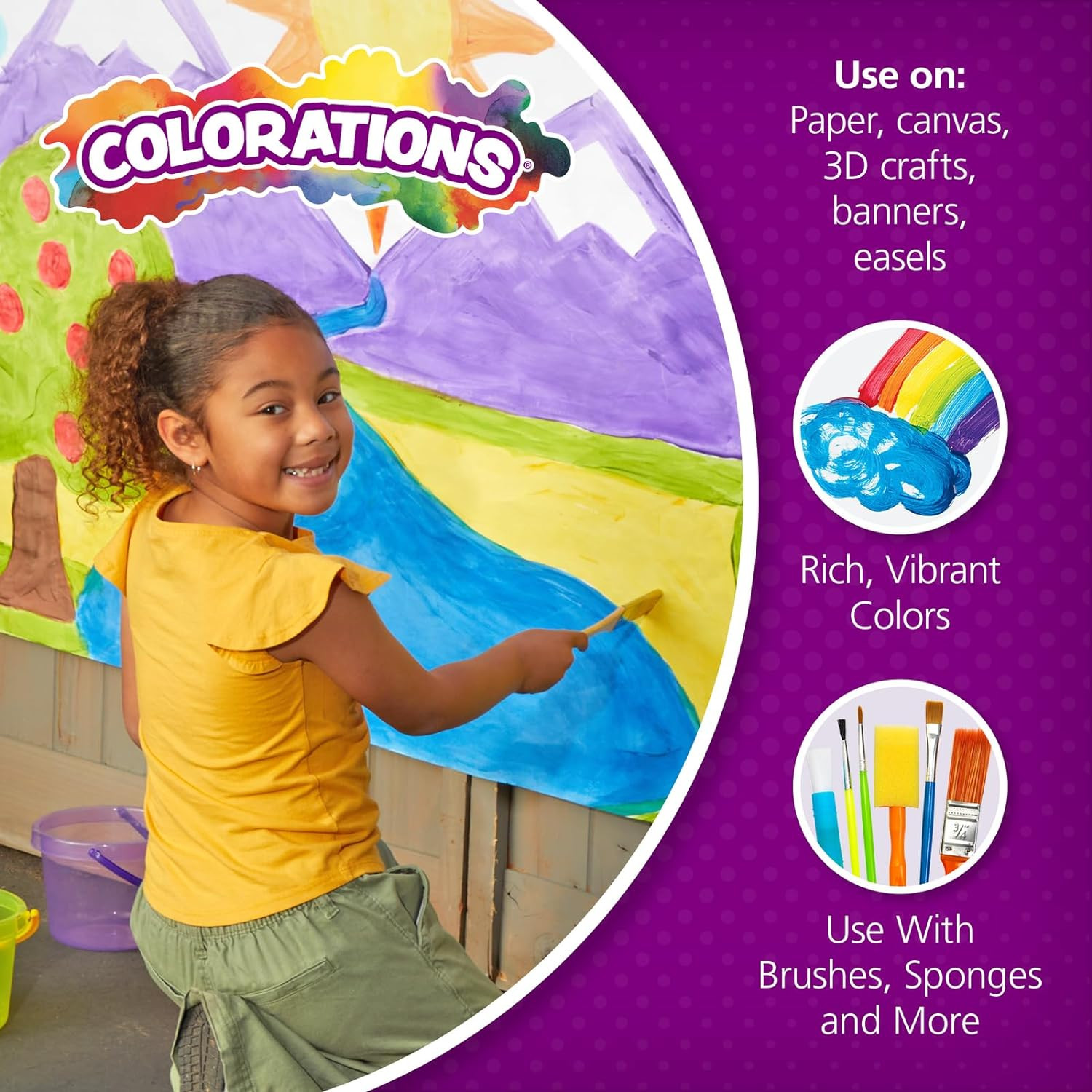 Paraben-Free Washable Tempera Paint for Kids, Set of 12 Colors | Gallon Value Si
