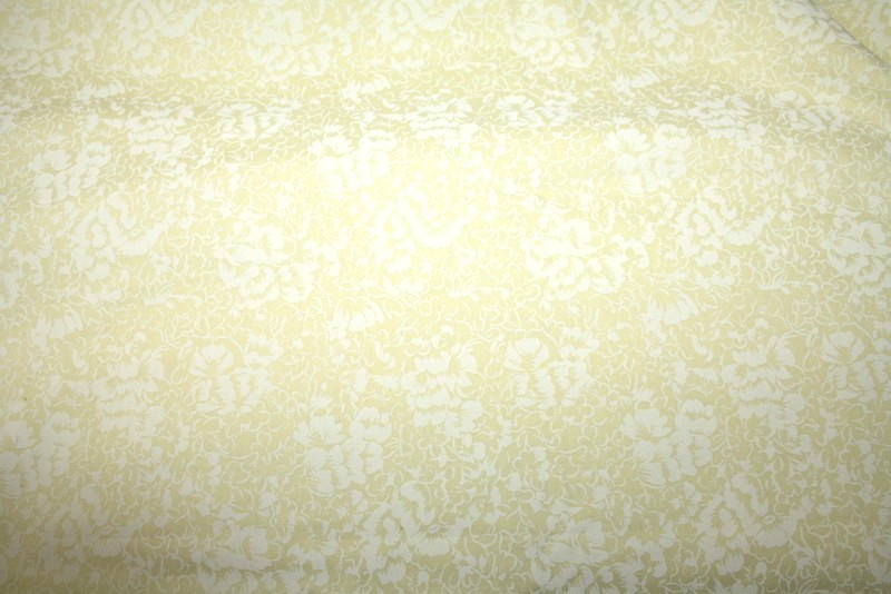 WHITE FLOWERS ON PALE YELLOW – 100% COTTON FABRIC
