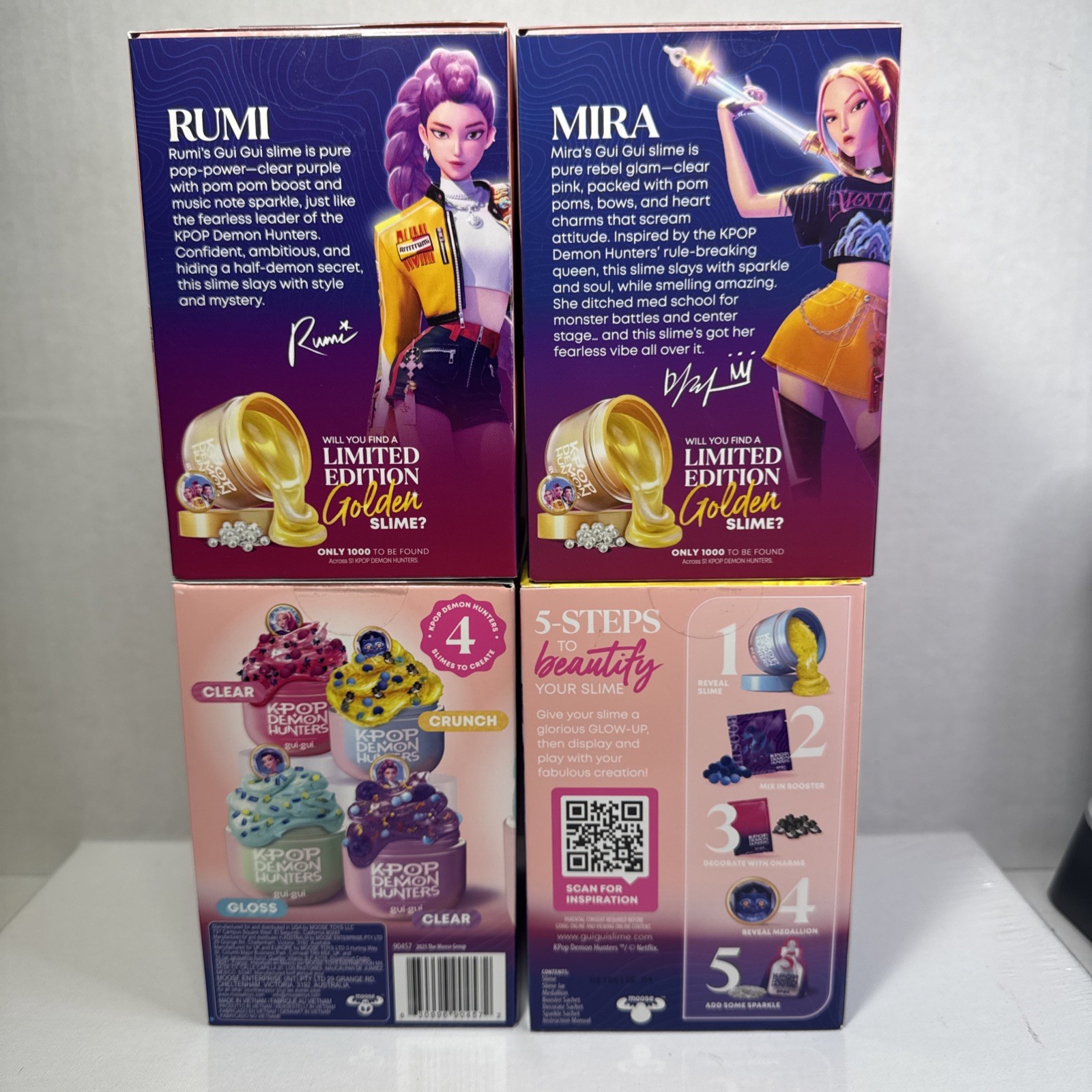 gui-gui Netflix K-Pop Demon Hunters Slime Kit Lot of 4 New Beautify Your Slime