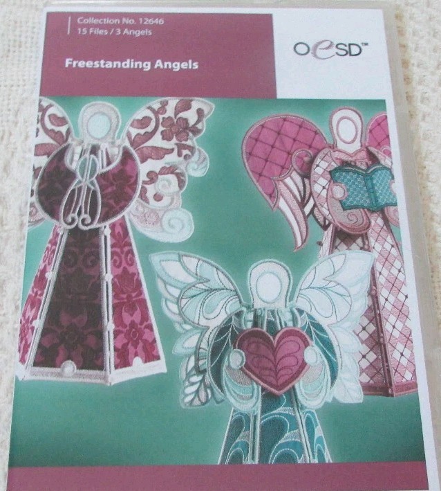 OESD FREESTANDING ANGELS Embroidery cd #12646 15 Files 3 Designs NIP/SEALED
