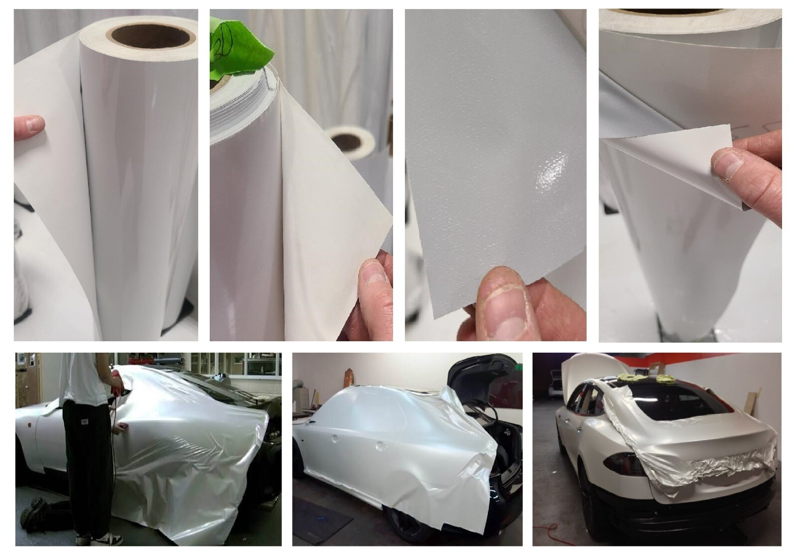 2.0 mil Gloss White Vehicle Car Wrap Cast Vinyl Gray Air-Release DRIFT Slidable