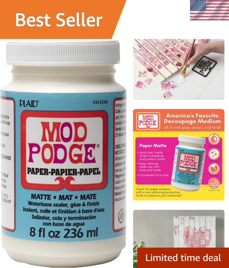 Waterbase Sealer, Glue and Finish for Paper 8-Ounce, Matte Finish