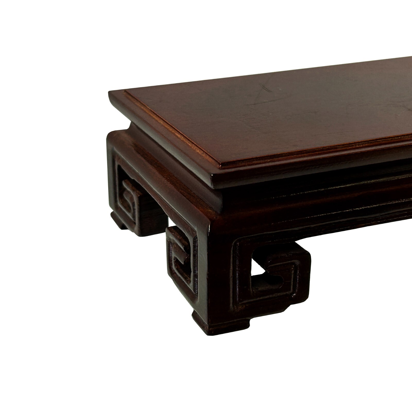 5.5″ Brown Wood Rectangular Ru Yi Scroll Leg Display Stand Riser Easel ws4148A