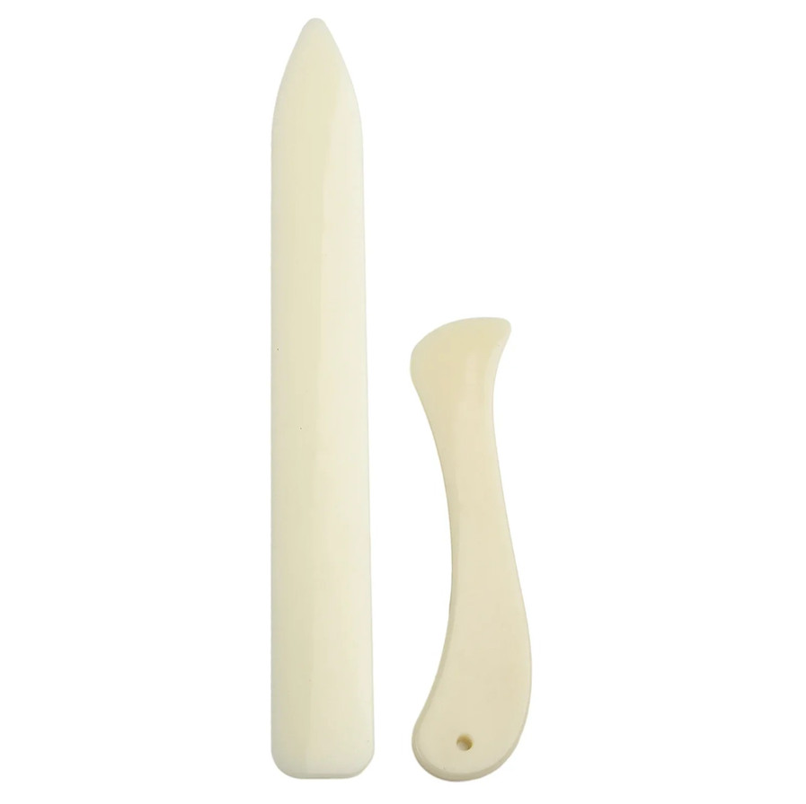 2pcs Bone Folder Leather Craft Folding Creasing DIY Hand Tools Set – NEW