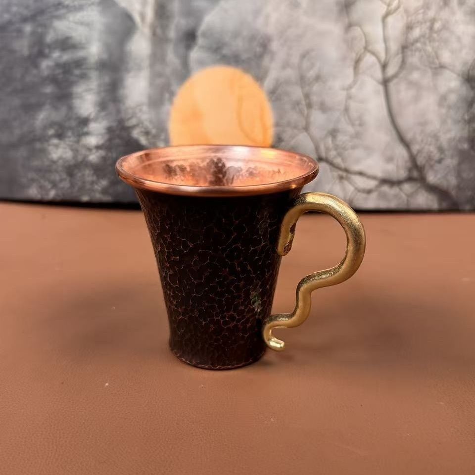 Vintage Moon Purple Copper Hand Hammered Cup 100ml Juice Mug