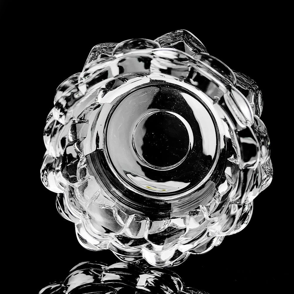Crystal Lotus Candle Holder Ashtray with Glass Base Aromatherapy Display Stand