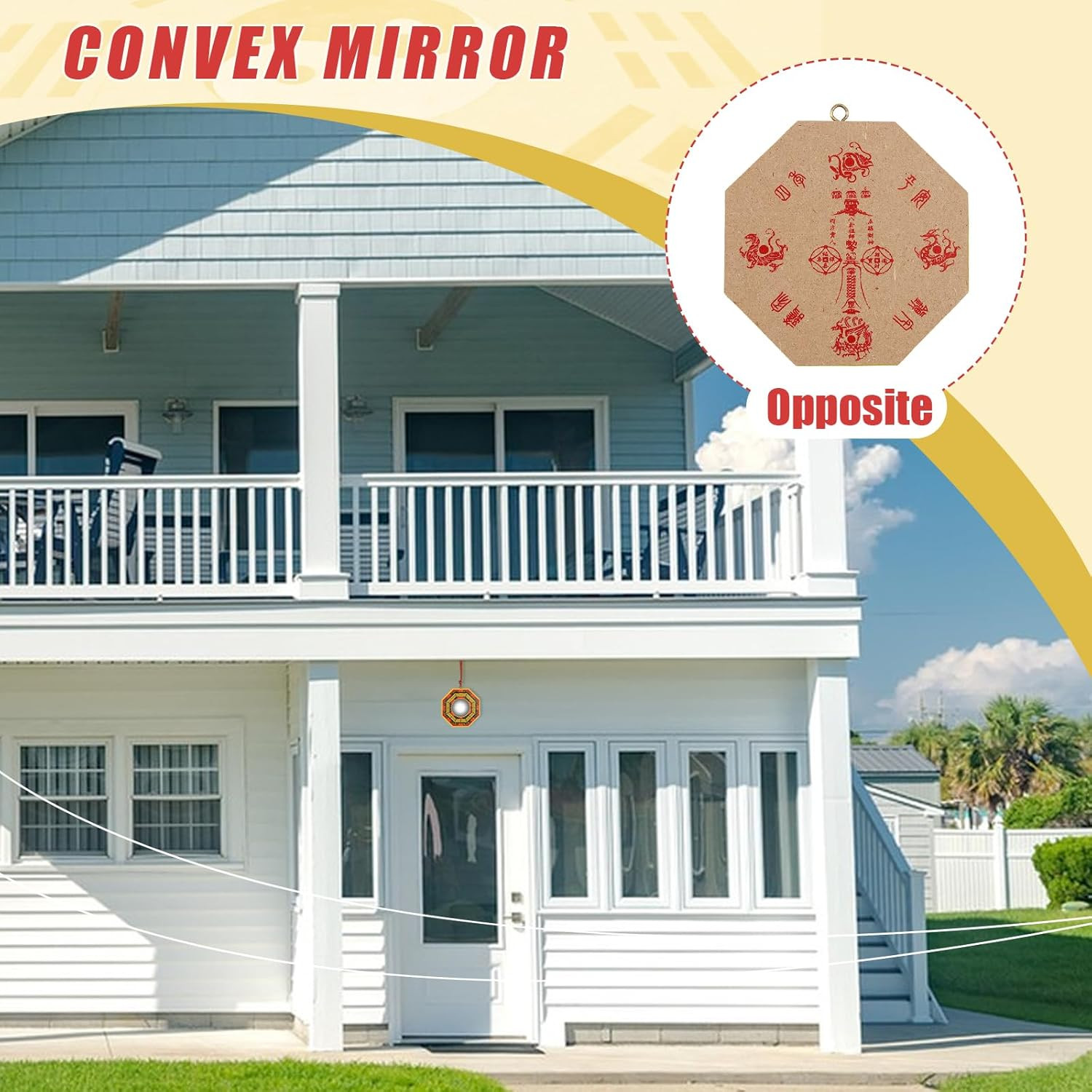 3 PCS Traditional Chinese Bagua Mirror Set – 4 Inch Concave & Convex Feng Shui M
