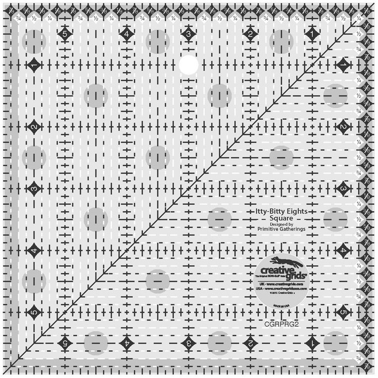 Creative Grids 6″ Itty-Bitty Eights SquareSewing and Quilting Ruler