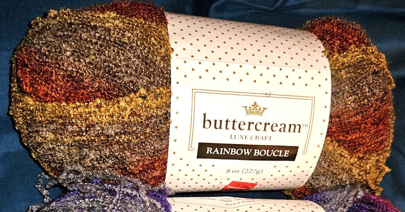 NEW Buttercream Luxe Craft Rainbow Boucle Yarn 8oz Two Colors to Choose From