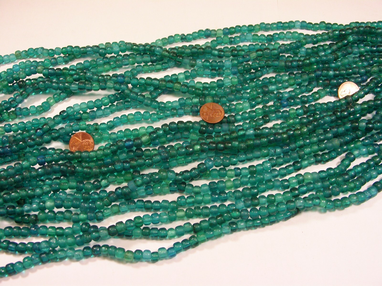 Two Pounds India Teal Pony Glass Beads Wholesale Bulk Lot (5mm x 7mm) (RPL-35)