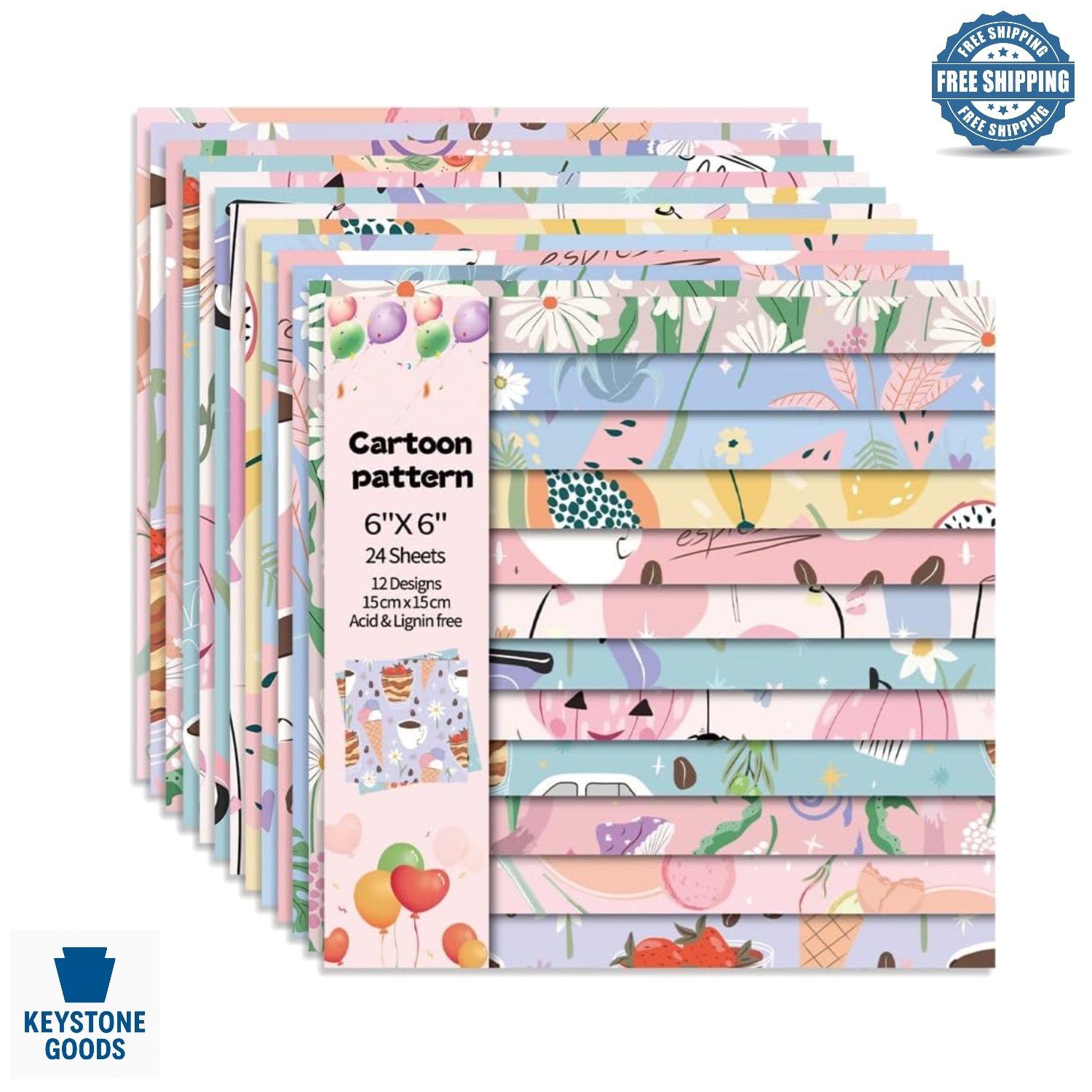 6×6 Inch Vintage Patterned Cardstock Paper Pack, 24 Sheets for Scrapbooking &…