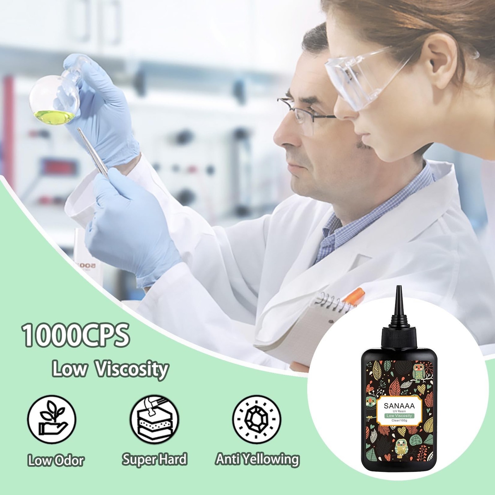 SANAAA UV Resin Clear Hard Type 100g,Low Viscosity Resin,Ultraviolet Fast Cur…
