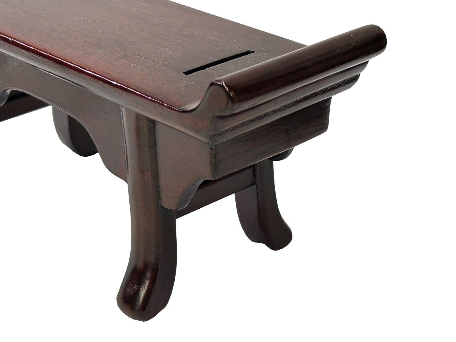 8″ Chinese Brown Altar Point Edge Shape Accent Wood Display Stand st1024