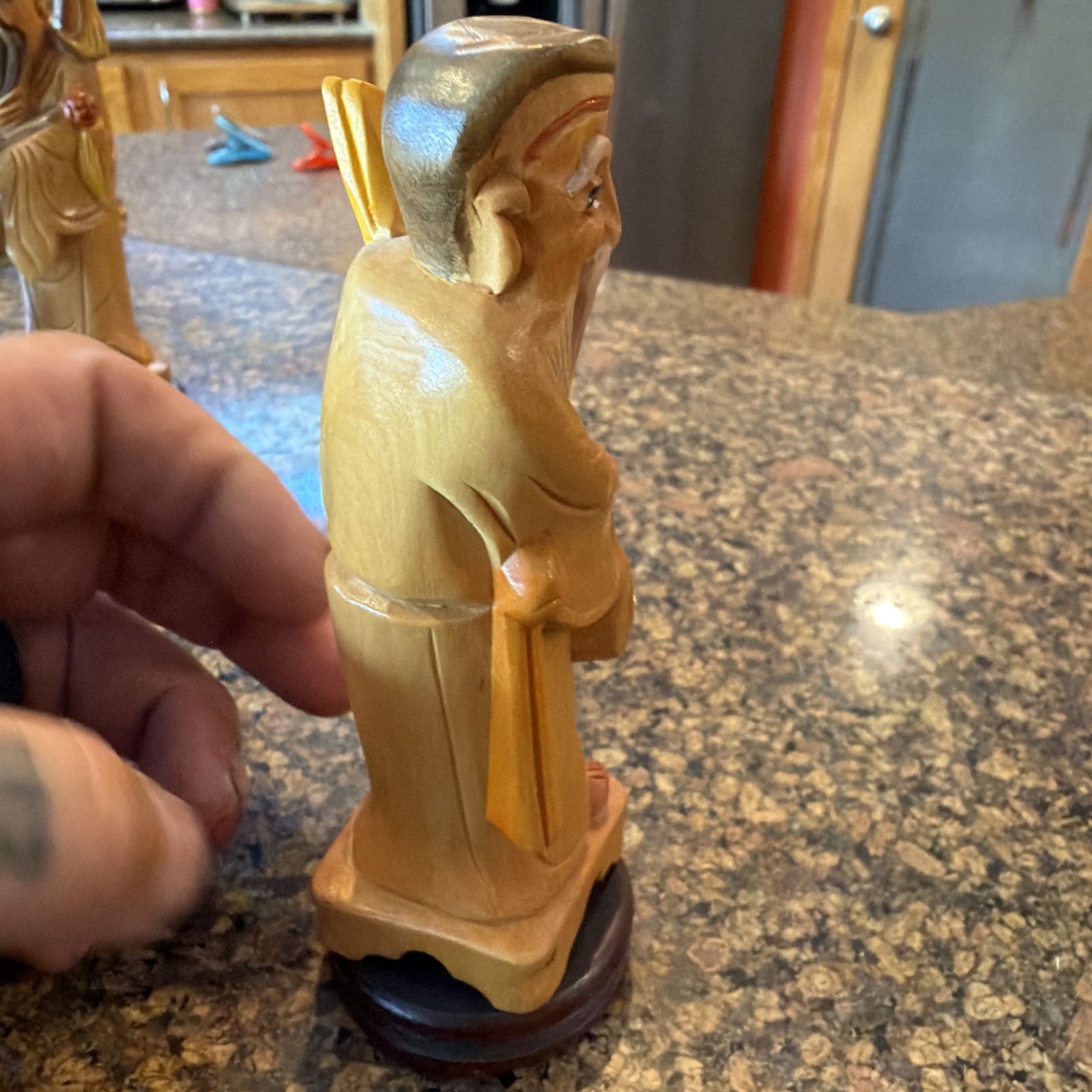 Vintage Chinese Eight Immortals Carved Boxwood Set Republic Period