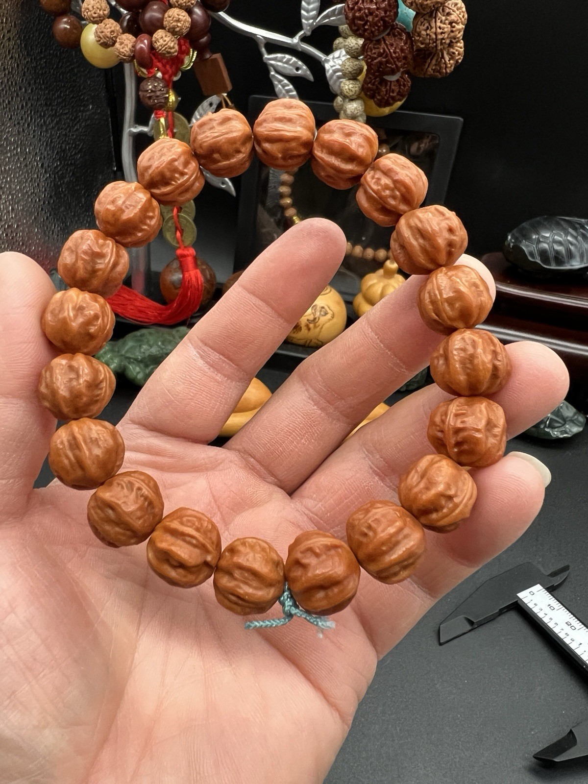 Collection 14.5×13mm Chinese Small Walnut Handheld 纯野生水晶皮小京八棱手持