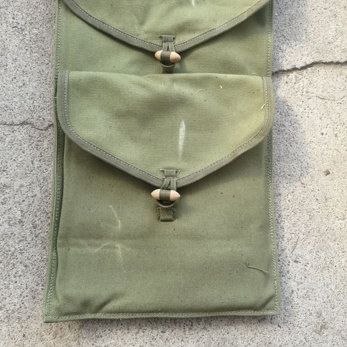 1980s Type 57 Canvas Tool Bag 20×41/22cm Wood Buckle Vintage Shoulder Bag