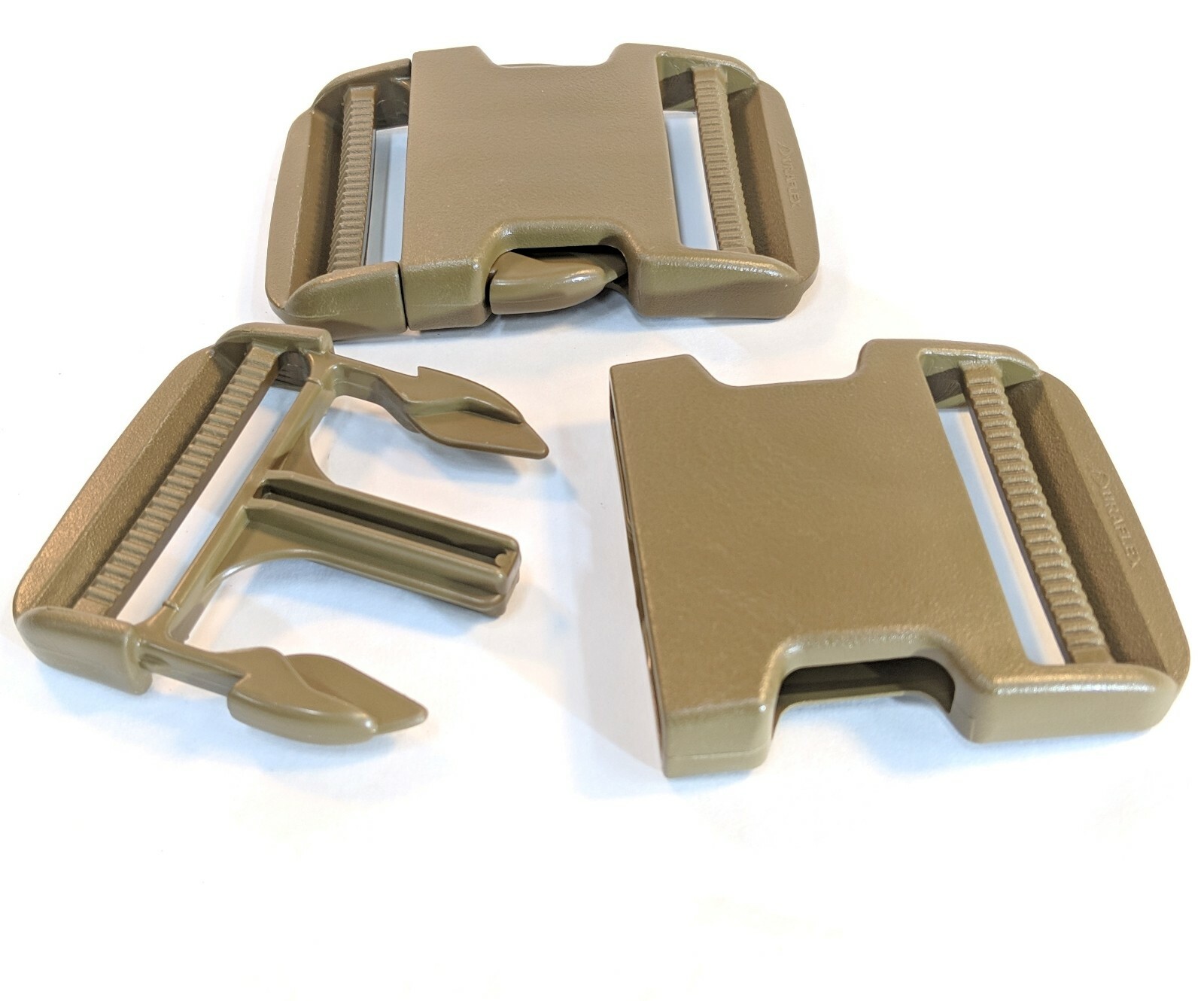 (2 Pack) 2” inch(50mm) Quick Side Release Buckle – Curved -USA Made (Brown)