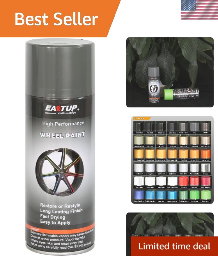Gray Wheel Paint – Brilliant Finish, High Durability, Fade-resistant, Quick D…