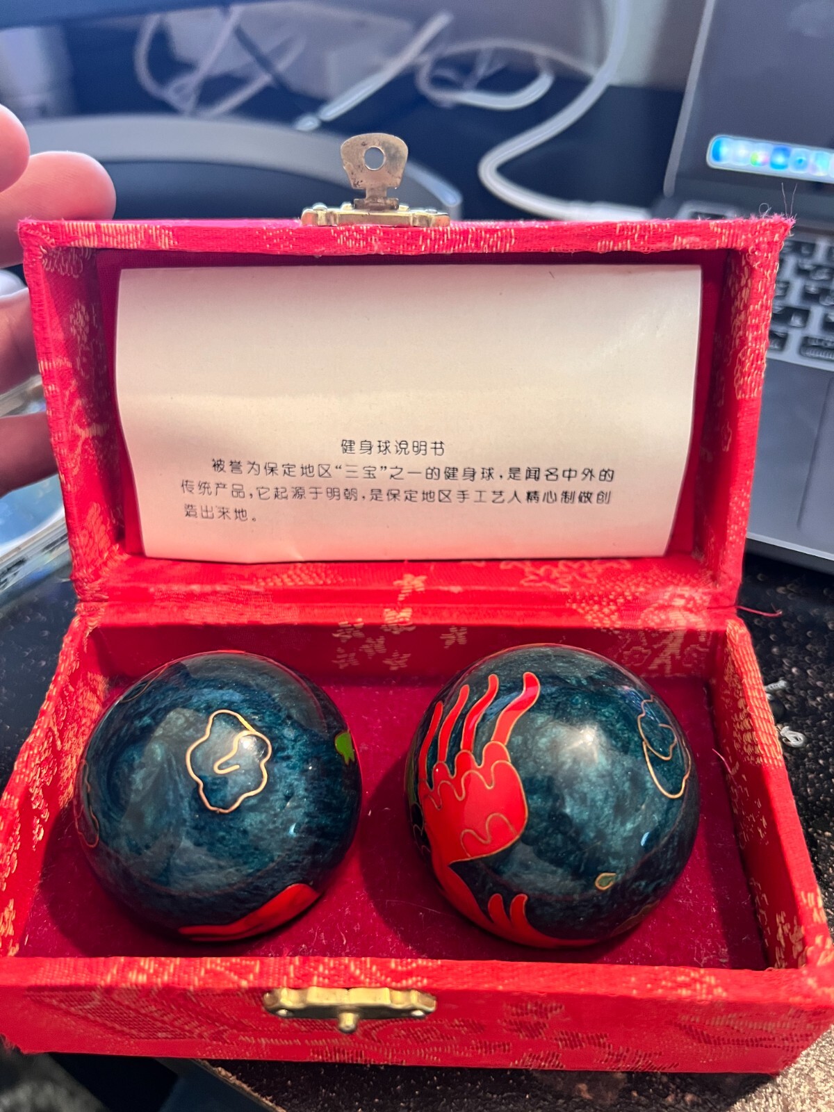 DRAGON & BIRD of Paradise Chinese Iron Ball Meditation Relaxation Stress Balls.