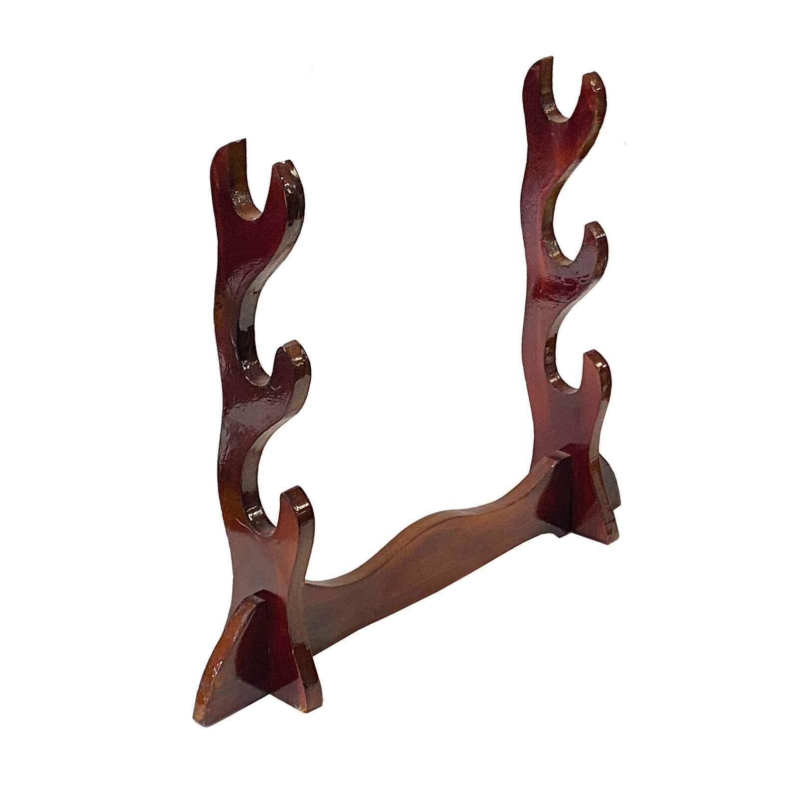 Chinese Reddish Brown Wood Horizontal Pen Brush Holder Display Rack ws2909