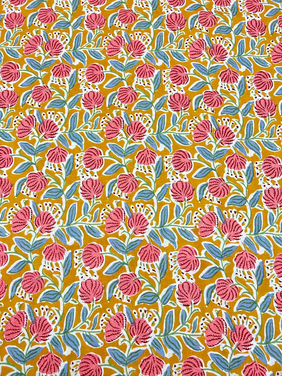 20 Yard Hand Block Print Handmade Cotton Indian Natural Sewing Crafts Fabric