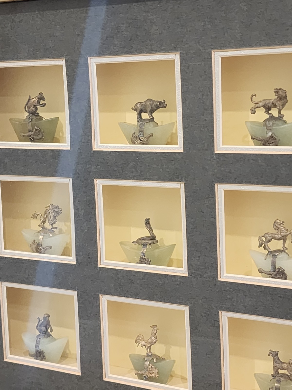 Chinese Horoscope Zodiac Framed Figures Hand Made Hanging Decor