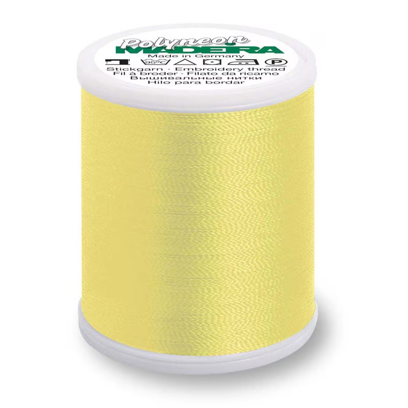 Madeira Polyneon 40 Embroidery Thread 1100yd Spool #1866 Lemon Frost Pale Yellow