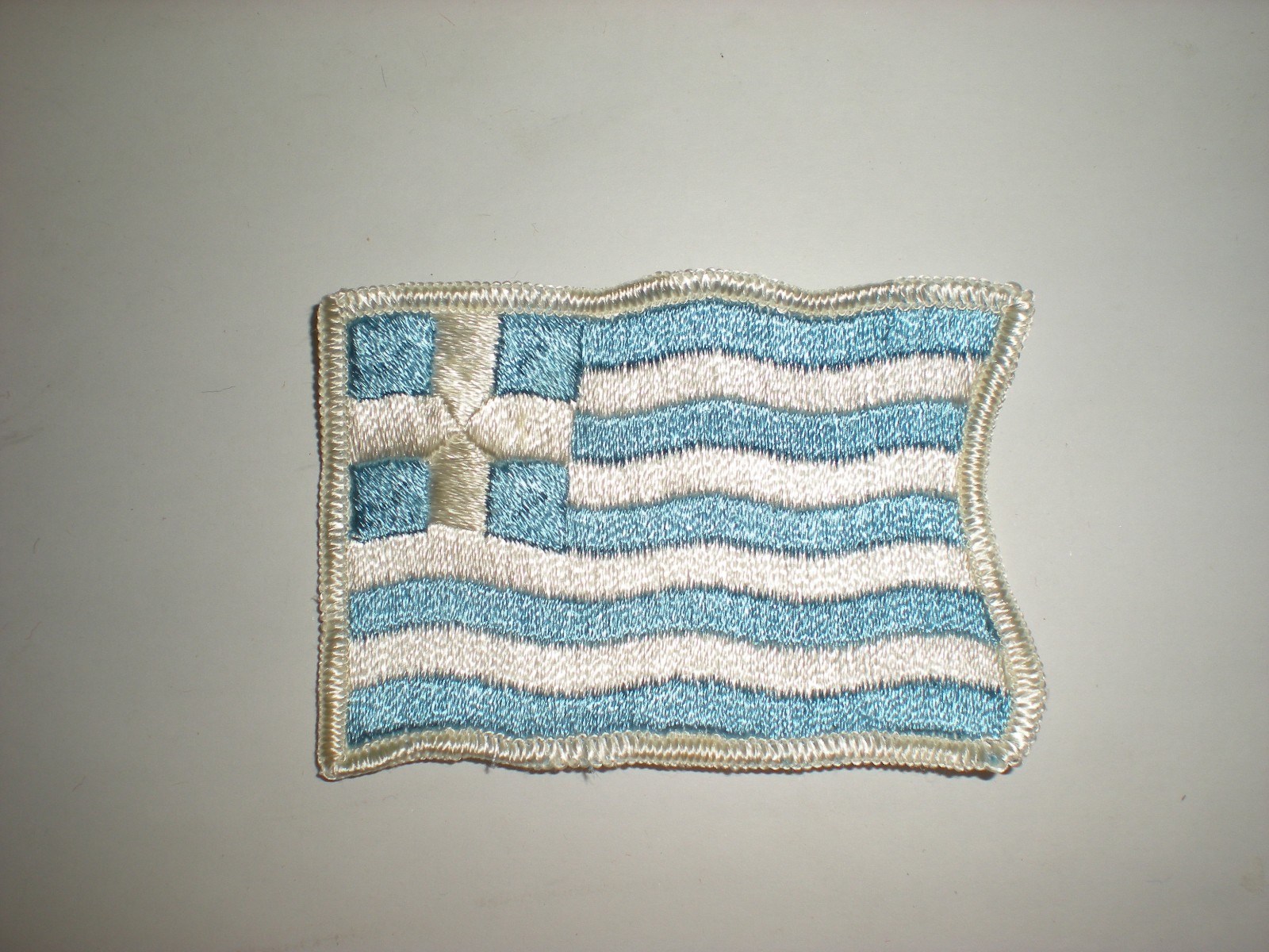FULLY EMBROIDERED GREECE NATIONAL FLAG SEW-ON PATCH