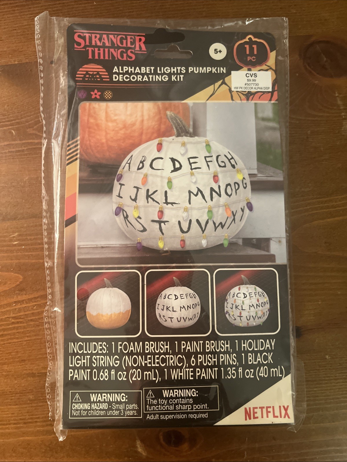 Stranger Things Alphabet Lights Pumpkin Decorating Kit 11 Piece NEW Halloween