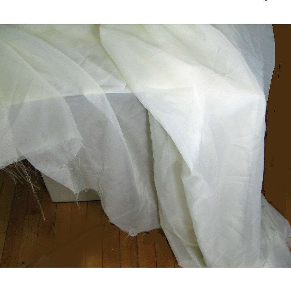 2-1/2 Yds x 118″ Sheer Voile Pale Yellow Cream Fabric Material