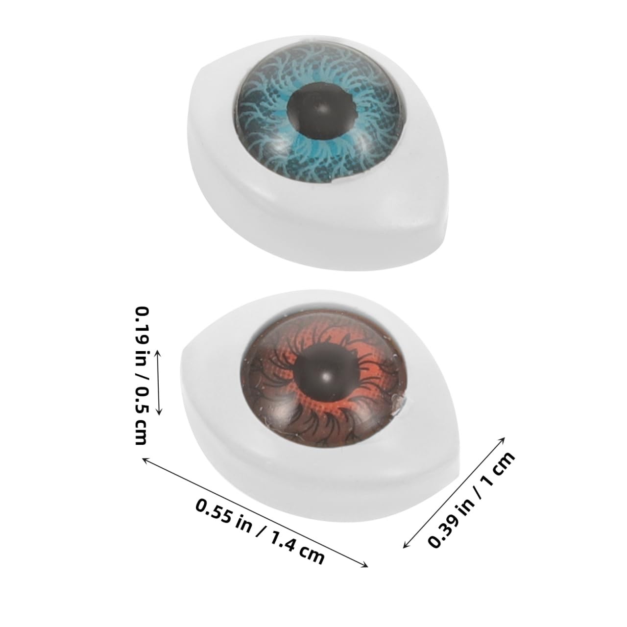 100 Pc Fake Eyeball Hemisphere Resin Eyes 0.55 In Doll Scrapbook Craft DIY Decor