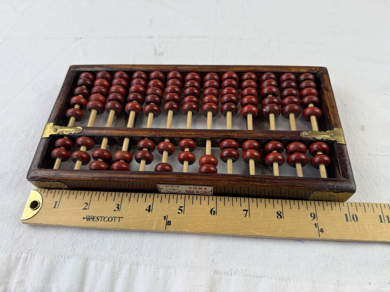 Chinese Abacus Diamond Brand – Cherry Color Wood Brass Adornment