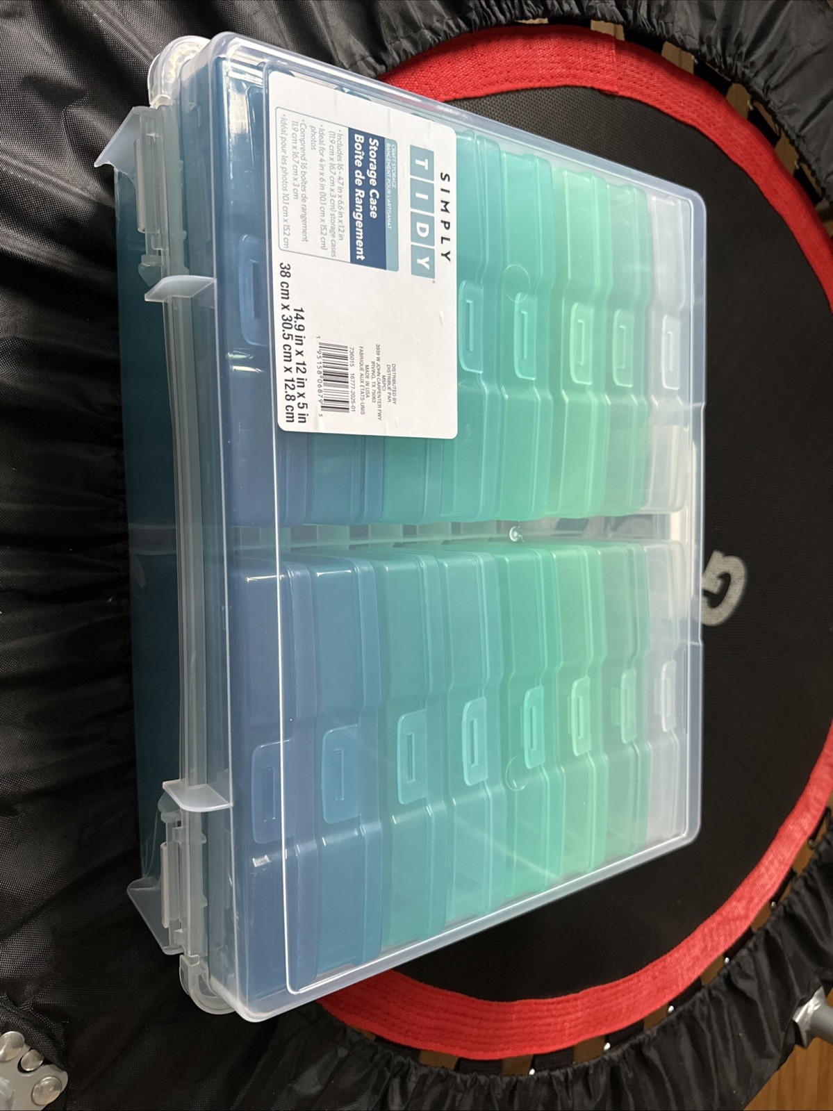 Damaged Simply Tidy photo & craft keeper 16 cases (4″x6″) art tool storage bin