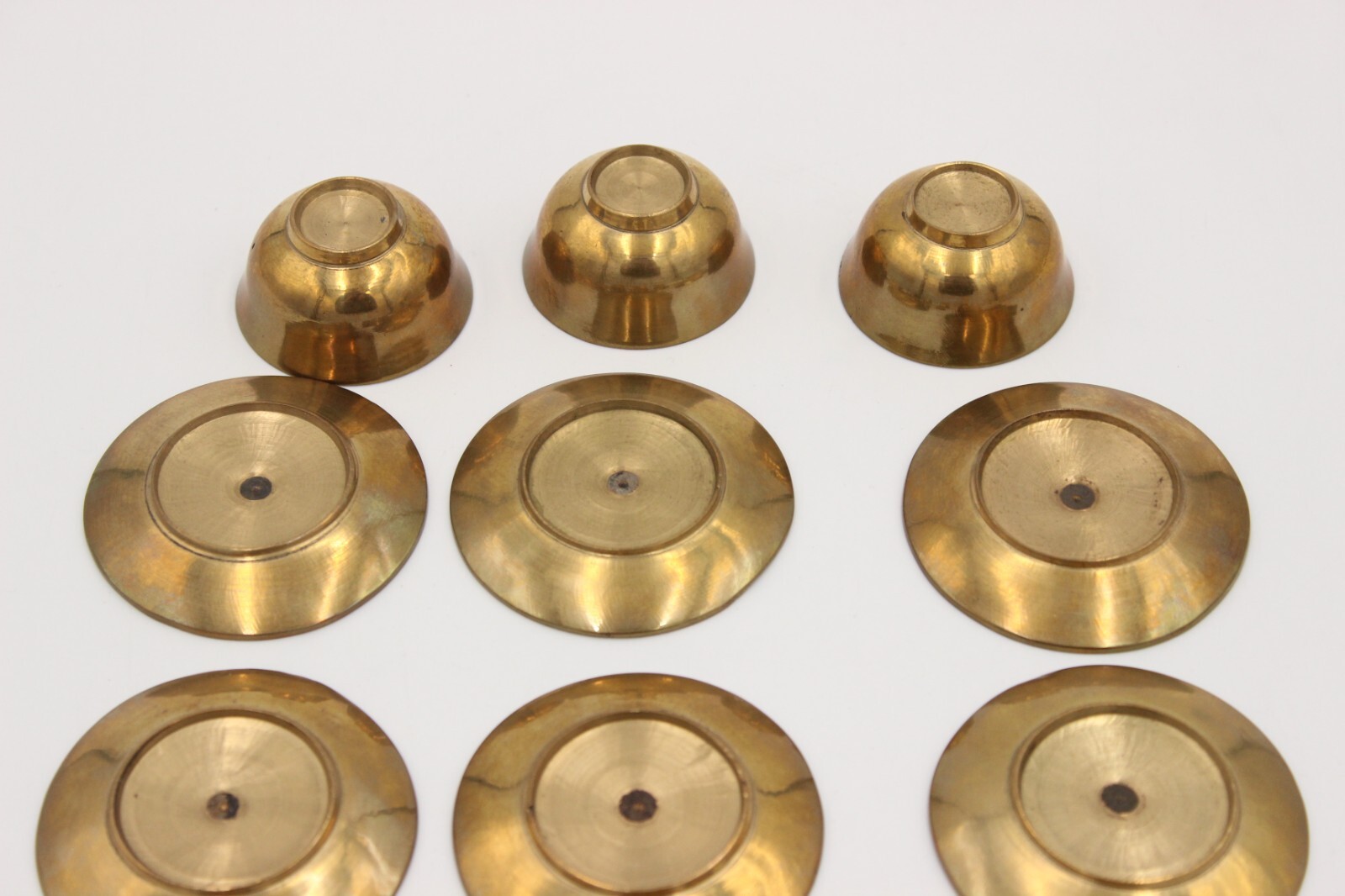 Vintage Handmade Chinese Calendar Brass Zodiac Signs Tea Set Unmarked Unsigned