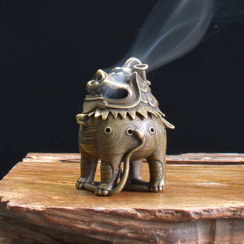 Mini Copper Incense Burner Creative Classical Decoration Antique Study Decorat